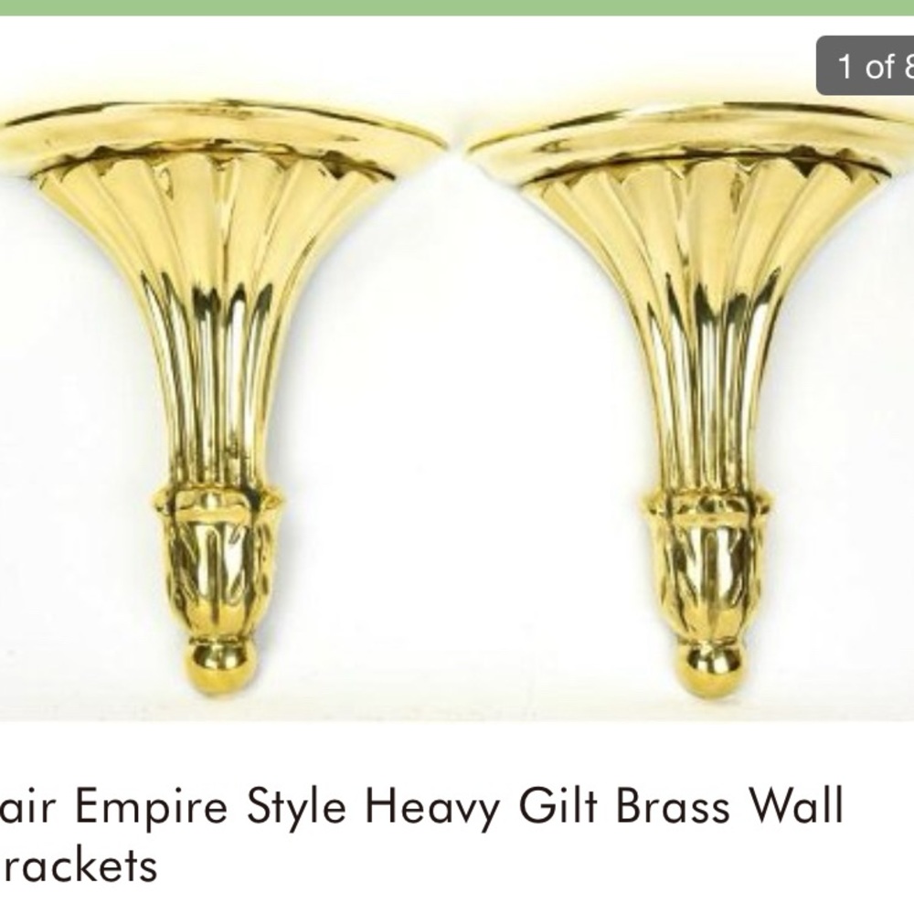 Gilt metal wall brackets
